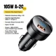 Автомобильное зарядное устройство Essager(FSJ-008) 105W с дисплеем / Black / Car Charger USB-A Type-C - изображение 3