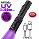 Ультрафіолетовий ліхтарик AloneFire SV103, 365nm, 15W, 3 діоди, чорна лінза, кабель Type-C - зображення 1