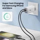 Сетевое зарядное устройство Asometech(RCE-6701) GaN 67W PPS PD+QC3.0 / 3-порти / USB + Type C / Fast Charging / White - изображение 8