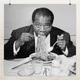 Постер Луи Армстронг ест спагетти, Louis Armstrong, jazz, джаз, постер музыканта, A3 30×30 см (id1740) - изображение 1
