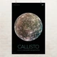 Постер Каллисто, спутник Юпитера, Callisto, NASA, НАСА, космос, астрономия, A3 42×27 см (id7087) - изображение 1