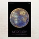 Постер Меркурий, Mercury, NASA, НАСА, космос, астрономия, A3 42×27 см (id7116) - изображение 1