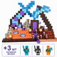 Магнитный конструктор Minecraft 100 шт + ПОДАРОК 3 фигурки по игре Майнкрафт Вулканичное оружие Mk001015 - изображение 1