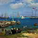 Інтер'єрна картина Альберт Бірштадт, Харбор Нассау, Albert Bierstadt, репродукція картини, 28×42 см (id7008) - зображення 6