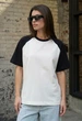 Жіноча Футболка Стаф Біло-чорна Оверсайз Спортивна Staff Ed White & Black Oversize L (395187) - зображення 1