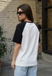 Жіноча Футболка Стаф Біло-чорна Оверсайз Спортивна Staff Ed White & Black Oversize L (395187) - зображення 2
