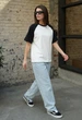 Жіноча Футболка Стаф Біло-чорна Оверсайз Спортивна Staff Ed White & Black Oversize L (395187) - зображення 5
