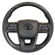 Руль для Toyota Land Cruiser 100, Prado 120. Серое дерево. Черный логотип. В стиле LC300. В сборе. - изображение 3