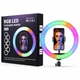 Кольцевая светодиодная LED-лампа MJ26 26 см и 16 цветовых режимов с держателем для телефона для селфи и съёмки видео, RGB-лампа для стрима и блогеров - изображение 2