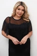 Святкове чорне мідіплаття SOLINNA з бахромою і сіткою, MF-062 48-50 - зображення 5