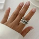 Кільце Fashion Jewelry з кульками/намистинами універсальний регульований розмір сріблястий колір (SVS) - зображення 1