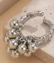 Кільце Fashion Jewelry з кульками/намистинами універсальний регульований розмір сріблястий колір (SVS) - зображення 2
