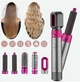 Фен-щетка 5 в 1 Hot Air Styler для различных типов волос, с функциями придания объема / выпрямления, мультистайлер для укладки волос, 1000 Вт, серый с розовым - изображение 6