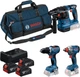 Набор Bosch Professional: перфоратор GBH 18V-22, шуруповерт GSR 18V-65, гайковерт GDX 18V-285, 3 акб 5 Ah, з/у, сумка (0615A50093) - изображение 1