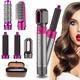 Стайлер Hot Air Styler 5в1 для укладки волос, 1000 Вт, 5 насадок, с кейсом, для выпрямления и завивки волос, серый с розовым - изображение 4