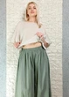 Брюки жіночі палаццо батистові на резинці оливкові New Collection M-XL 15-144 - зображення 3