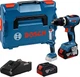 Аккумуляторная ударная дрель-шуруповерт Bosch Professional GSB 18V-65, ліхтар GLI 18V-300, 2 акб 5 Ah, з/у, кейс BOXX 136 (06019N3303+06014A1100) - изображение 1