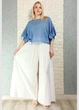 Брюки жіночі палаццо батистові на резинці білі New Collection M-XL 15-143 - зображення 5