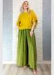 Брюки жіночі палаццо батистові на резинці зелені New Collection M-XL 15-141 - изображение 3