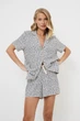 Пижама женская рубашка с шортами Aruelle Beatrich pajama short S белая в тигровый принт - изображение 5
