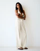 Жіночі штани Bershka Elasticated waist trousers White XS (0093/739/251) - изображение 4