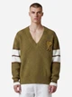 Пуловер мужской Ami Paris V-Neck Heart Logo Striped Knit Sweater AP07001.3XL XL Хаки (396556914816) - изображение 1