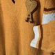 Пуловер мужской Ami Paris V-Neck Heart Logo Striped Knit Sweater AP07001.6XL XL Бежевый (396556914819) - изображение 5
