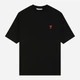 Футболка хлопковая длинная мужская Ami Paris Ami De Coeur Classic Fit T-Shirt AP12001.2L L Черная с вышивкой (396556914830) - изображение 8