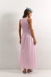 Сукня максі з бавовни DR029 2605346582610 L/XL Рожевий - изображение 8