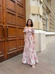 Платье длинное вечернее в цветок серого цвета 38526 42/48 - изображение 3