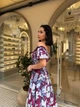 Платье длинное вечернее в цветок бордового цвета 38533 42/48 - изображение 5