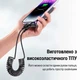 Кабель спиральный пружина USB на Type-C ACEFAST C14-04 spring charging data cable (1.2m,, 3A, 480 Mbps). Black - изображение 7