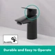 Змішувач hansgrohe Logis для раковини зі зливним клапаном Push-Open, чорний матовий 71107670 - зображення 2