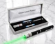 Лазерная указка зеленая Green Laser Pointer 16,5 см с насадкой для точек, в чехле питание AAA - изображение 1
