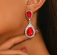 Жіночі сережки з каміннями та стразами jewelry Червоні - зображення 3