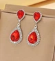 Жіночі сережки з каміннями та стразами jewelry Червоні - зображення 4