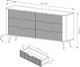 Комод Perfect Home Lante 6S/163 81.2x163.2x38 см, 6 шухляд, золоті ніжки Чорний (000012377005) - зображення 5