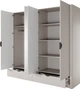 Шкаф платяной Perfect Home Lante 4D2S/213 54.6x208.4x213 см, 4-дверный, зеркало, черные ручки Бежевый (000012376993) - изображение 2