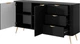 Комод Perfect Home Lante 2D3S/163 81.2x163.2x38 см, 2-дверний, 3 шухляди, золоті ніжки Чорний (000012377003) - зображення 2