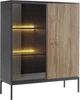 Витрина низкая с подсветкой Perfect Home Sento WT104 39x105.5x103.5 см, 2-дверная Черный/дуб вотан (000012377284) - изображение 1
