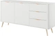 Комод Perfect Home Lante 2D3S/163 81.2x163.2x38 см, 2-дверний, 3 шухляди, золоті ніжки Білий (000012377613) - зображення 1