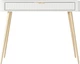 Стол туалетный Perfect Home Lante 1S/100 100.2x38x78 см, 1 ящик, золотые ножки Белый (000012377619) - изображение 3