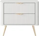 Тумба прикроватная Perfect Home Lante 2S 38x55.3x63.2 см, 2 ящика, золотые ножки Белый (000012377625) - изображение 3
