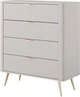 Комод Perfect Home Lante 4S/88 101x88.2x38 см, 4 шухляди, золоті ніжки Бежевий (000012377799) - зображення 1