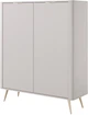 Комод высокий Perfect Home Lante 2D/113 134x113.2x38 см, 2-дверный, золотые ножки Бежевый (000012377800) - изображение 1