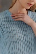 Женская вязаная футболка сетка ART KNIT голубая, S-M 044864 - изображение 2