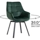 Стул поворотный MEBEL ELITE LUNA Velvet Зеленый ножки черные ME.LUNA/Z/V/K - изображение 1