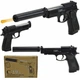 Металлический игрушечный пистолет Airsoft Gun C.19+ с глушителем на шариках 6 мм, страйкбольная модель пистолета 32 см - изображение 1
