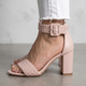 Трендовые бежевые босоножки L&M Beige 104-71 на устойчивом каблуке 39 - изображение 3