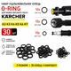Набор уплотнительных колец HydroSeal O-Ring для моек высокого давления Karcher K2 K3 K4 K5 K6 K7, комплект 30 шт для шланга и пистолета Kärcher, черный (137461006) - изображение 1